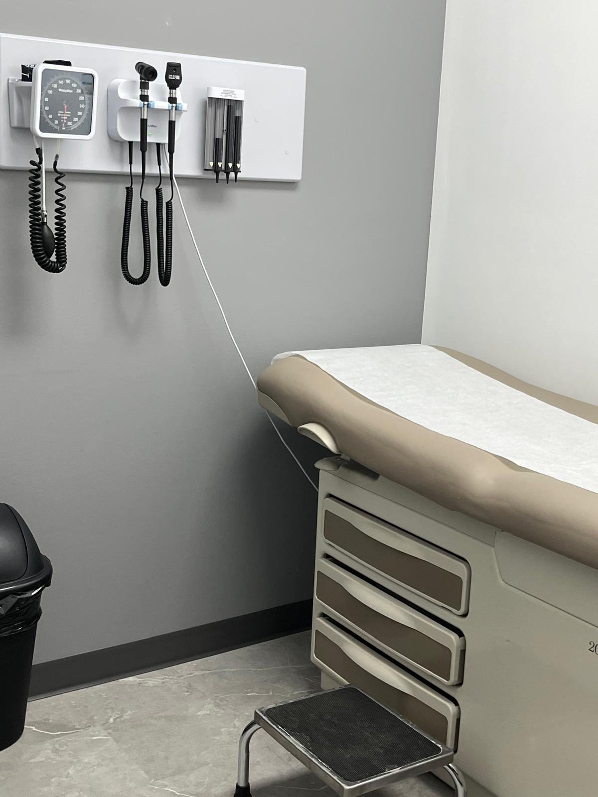 Examination room with medical equipment